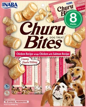 Pamlsek pro psa Inaba Churu Dog Bites Chicken Wraps Chicken/Salmon 8x 12 g