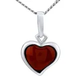 Stříbrný přívěsek SRDCE s tmavým přírodním jantarem AAJ360DA8