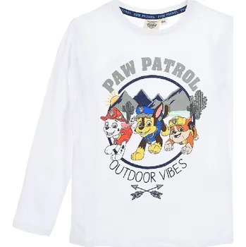 Chlapecké tričko Bílé tričko s dlouhým rukávem Paw Patrol Outdoor Vibes Velikost: 116
