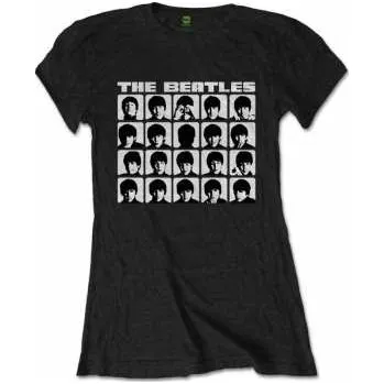 Pánské tričko Merch The Beatles: Dámské Tričko Hard Days Night Faces Mono L