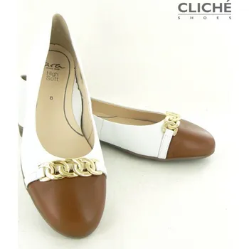 Dámská obuv Bílo-hnědé baleríny Sardinia, ARA 43