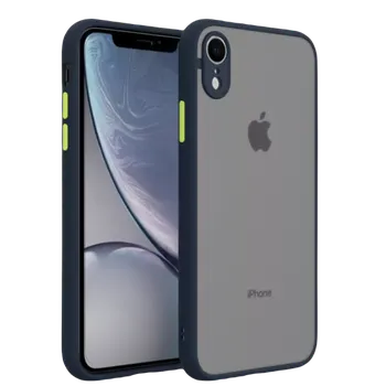 Pouzdro na mobilní telefon Matně průhledný kryt s barevným rámečkem pro iPhone XS MAX Barva: Tmavě modrá