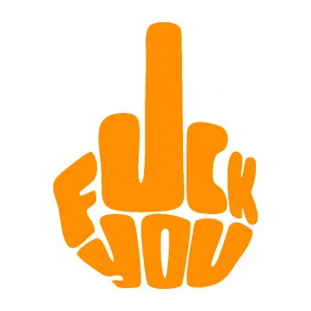 Samolepicí dekorace na vozidlo F*ck you (06 - oranžová) SAMOLEPKA NA AUTO, NÁLEPKA, FÓLIE, POLEP, TUNING, VLASTNÍ TEXT, TISK, AUTOSAMOLEPKY.cz, POLEPY, OBRÁZEK, LOGO, 3D STICKERS