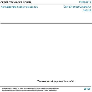ČSN EN 60059 Změna A1 - Normalizované hodnoty proudů IEC - Tisk