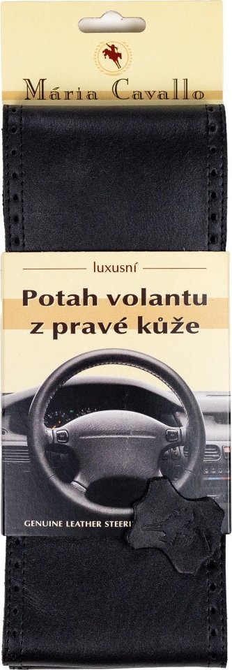Kožený potah volantu z pravé kuže Maria Cavallo velikost A černý