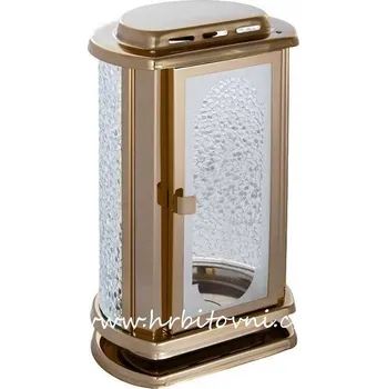 Smuteční dekorace Hřbitovní lampa zlatá 22.5 cm