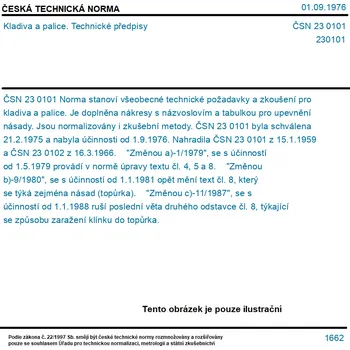 ČSN 23 0101 - Kladiva a palice. Technické předpisy - Tisk
