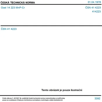 ČSN 41 4223 - Ocel 14 223 MnP-Cr - Tisk