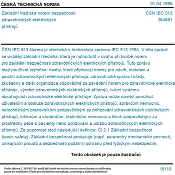 ČSN IEC 513 - Základní hlediska norem bezpečnosti zdravotnických elektrických přístrojů - Tisk