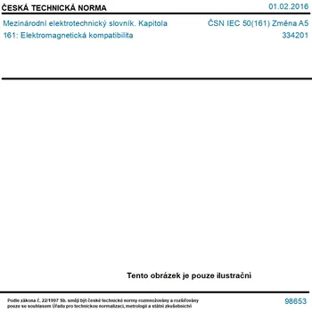 ČSN IEC 50(161) Změna A5 - Mezinárodní elektrotechnický slovník. Kapitola 161: Elektromagnetická kompatibilita - Tisk