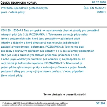 ČSN EN 1536+A1 - Provádění speciálních geotechnických prací - Vrtané piloty - Tisk