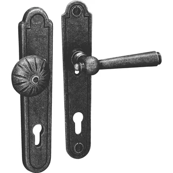 Dveřní kování COBRA bezpečnostní kování Regen Provedení: PZ RE (klika pravá/koule) VYOSENA, Povrch: K - kované kování, Rozteč: 72 mm