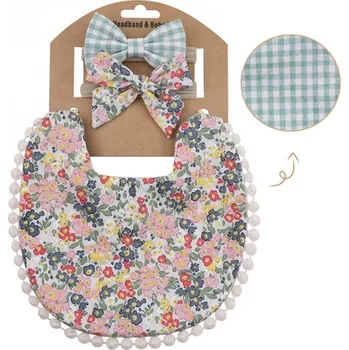 Bryndák Oboustranný bryndák s čelenkou, zelený vzor