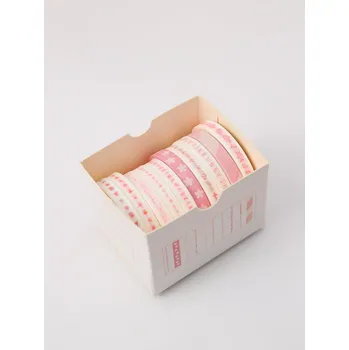 Lepicí páska Sada 10 ks růžových mini washi pásek