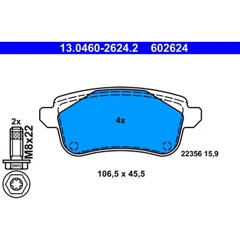 Brzdová destička Sada brzdových destiček, kotoučová brzda ATE 13.0460-2624.2