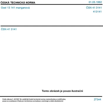 ČSN 41 3141 - Ocel 13 141 manganová - Tisk