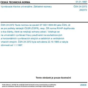 ČSN 24 2372 - Vyvrtávacie hlavice univerzálne. Základné rozmery - Tisk
