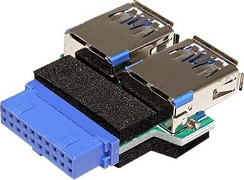InLine USB 3.0 redukce na základní desku, 20pin - 2x USB3.0 A(F) (33444I) - 12.42.2203
