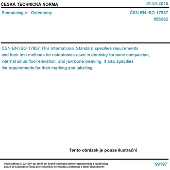ČSN EN ISO 17937 - Stomatologie - Osteotomy - Tisk