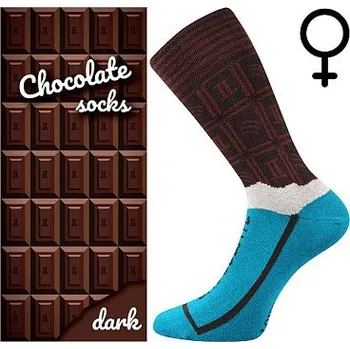 Pánské ponožky Ponožky Lonka CHOCOLATE - krabička s jedním párem dámská dark