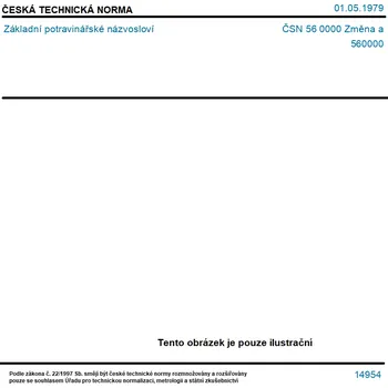 ČSN 56 0000 Změna a - Základní potravinářské názvosloví - Tisk