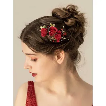 Ozdoba do vlasů B-TOP Ozdoba do vlasů s růžemi - červená