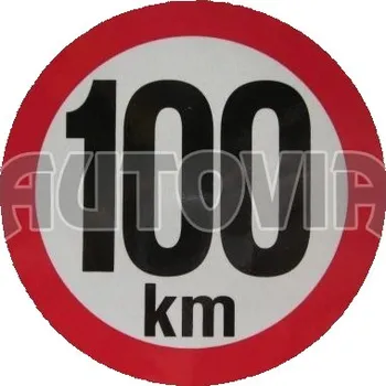 Samolepicí dekorace na vozidlo Omezení rychlosti 100 km retroreflexní pr. 150 mm (na přívěsy)