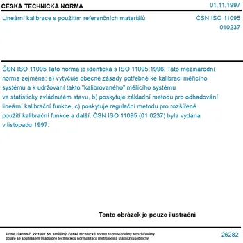 ČSN ISO 11095 - Lineární kalibrace s použitím referenčních materiálů - Tisk