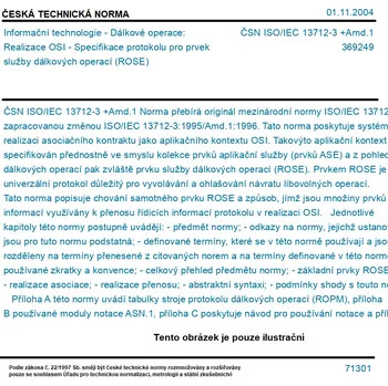 ČSN ISO/IEC 13712-3 +Amd.1 - Informační technologie - Dálkové operace: Realizace OSI - Specifikace protokolu pro prvek služby dálkových operací (ROSE) - Tisk