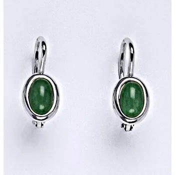 Náušnice Zlaté náušnice, bílé i žluté zlato, přírodní Avanturin 6x4 mm , NK 1353 (avanturin 6x4 mm)