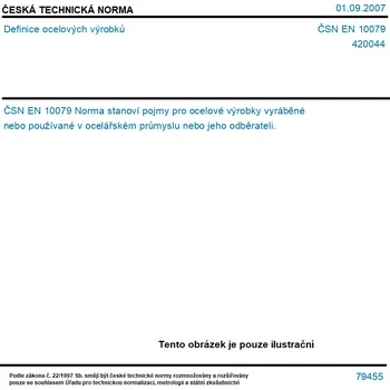 ČSN EN 10079 - Definice ocelových výrobků - Tisk