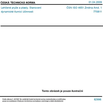 ČSN ISO 4651 Změna Amd. 1 - Lehčené pryže a plasty. Stanovení dynamické tlumicí účinnosti - Tisk