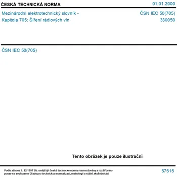 ČSN IEC 50(705) - Mezinárodní elektrotechnický slovník - Kapitola 705: Šíření rádiových vln - Tisk