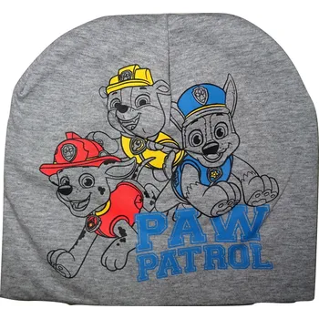 Čepice Chlapecká tenká šedá čepice s pejsky tlapkové patroly. 54