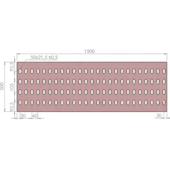 Plech VAPP Plech děrovaný 1500 x 500/tl. 3 mm LO (105x60), ocel