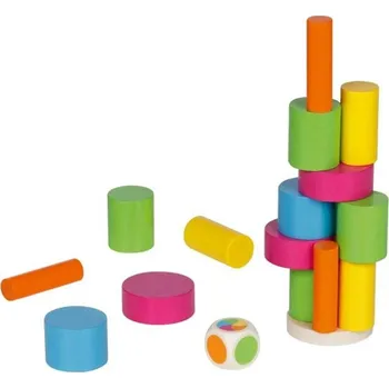 Dřevěná hračka Motorická hra - Balanční věz z válečků (Goki)