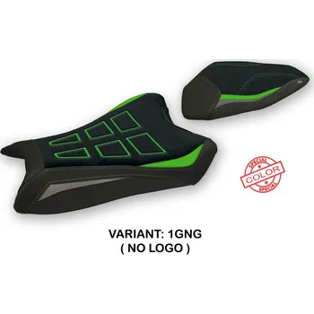 Moto sedlo TPZ Italia potah sedla Kawasaki Ninja ZX 6 R (19-24) Nelas special color ultragrip model potah sedla: bez loga 1GNG (green-grey)