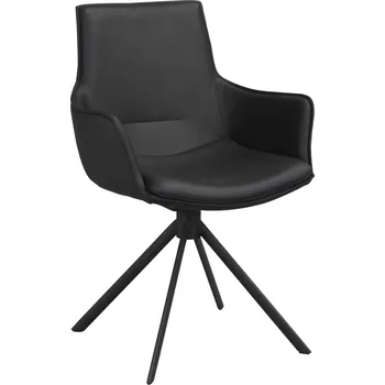 Jídelní židle Rowico Otočná židle LOWELL černá s područkami 120261