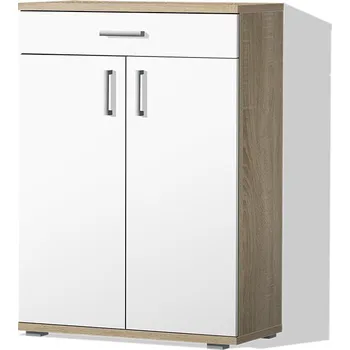 Botník Nabytekmorava Botník do předsíně PR 06 ZÁSUVKA barva lamina: DUB SONOMA / BÍLÁ