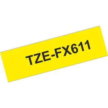 Počítačové příslušenství Originální kazeta s flexibilní páskou Brother TZe-FX611 - černý tisk na žluté, šířka 6 mm