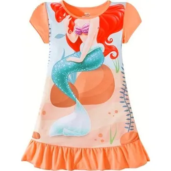 Dívčí noční košilky s krátkým rukávem, Disney motivy Motiv: Malá mořská víla, oranžová, Velikost: M/4-5T