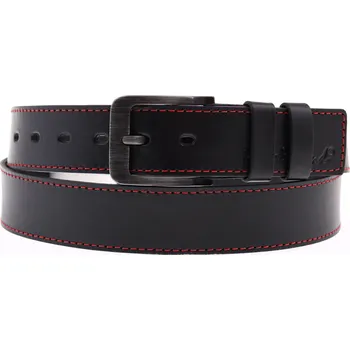 Opasek Pánský kožený opasek Black Hand 106-98 černý + červené prošití Velikost = obvod pasu (cm): 95 cm