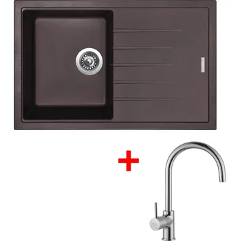 Granitový dřez Set Sinks BEST 780 + VITALIA Barva: hnědá, Označení: Marone + Dárek
