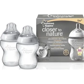 Kojenecká láhev C2N, 2ks 260ml, 0+m Tomee Tipee