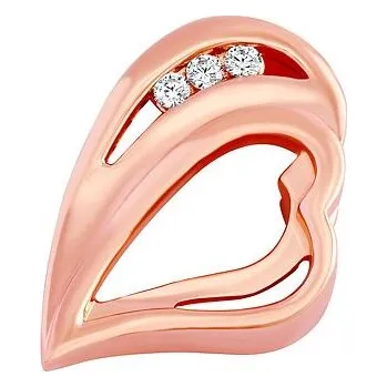 Přívěsek Stříbrný/pozlacený přívěsek srdce Elis s Brilliance Zirconia FW10760PGR