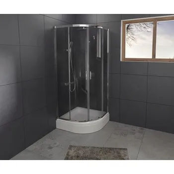 Čtvrtkruhový sprchový kout RIHO HAMAR 2.0 R309 90x90x200 cm dvoukřídlé dveře set se sprchovou vaničkou R55 + DA21 GSET103