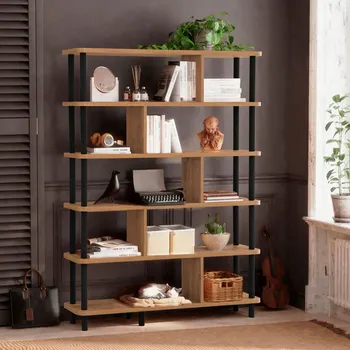 Knihovna ASIR Regál META borovice atlantic černá