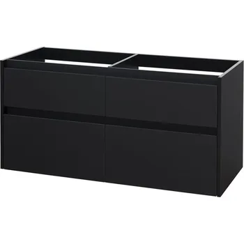 Koupelnový nábytek Opto, koupelnová skříňka 1205x580x458 mm, spodní, černá supermat, 4 zásuvky CN943S