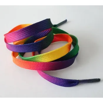 Tkaničky do bot Woodrow Tkaničky Rainbow G1 do bot tepláků mikiny - duhové ploché