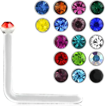 Piercing Piercingate Piercing do nosu PNO00279 - Barva/Motiv: Capri modrá, Kuličky: 1,5 mm, Průměr tyčky: 0,8 mm